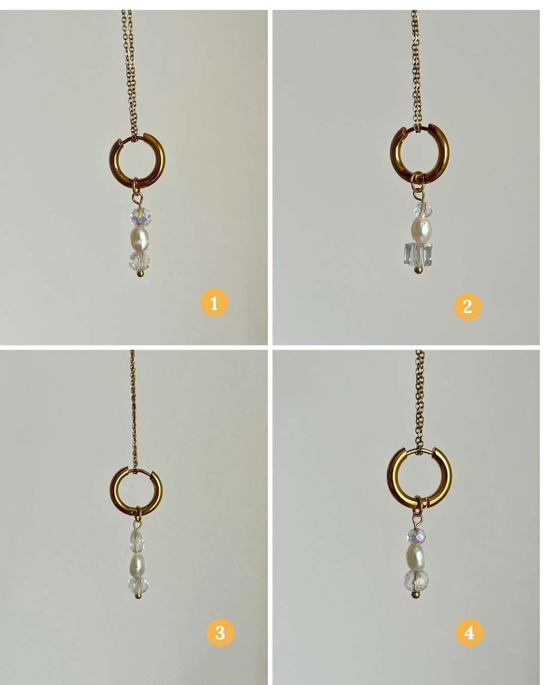 Monoboucle acier inoxydable et perles - HELADA