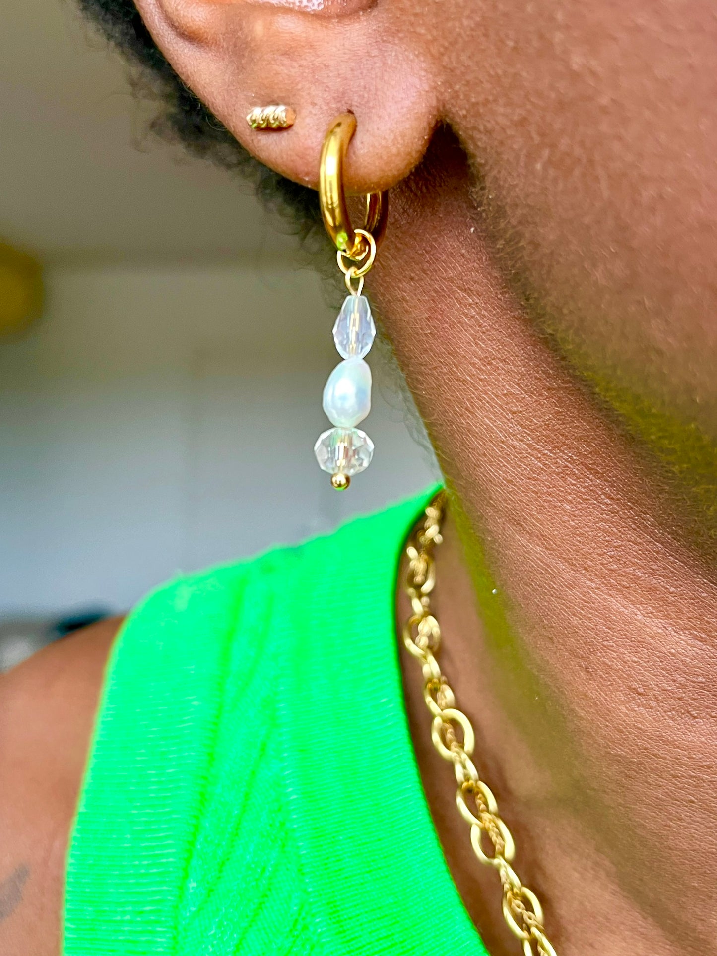 Monoboucle acier inoxydable et perles - HELADA