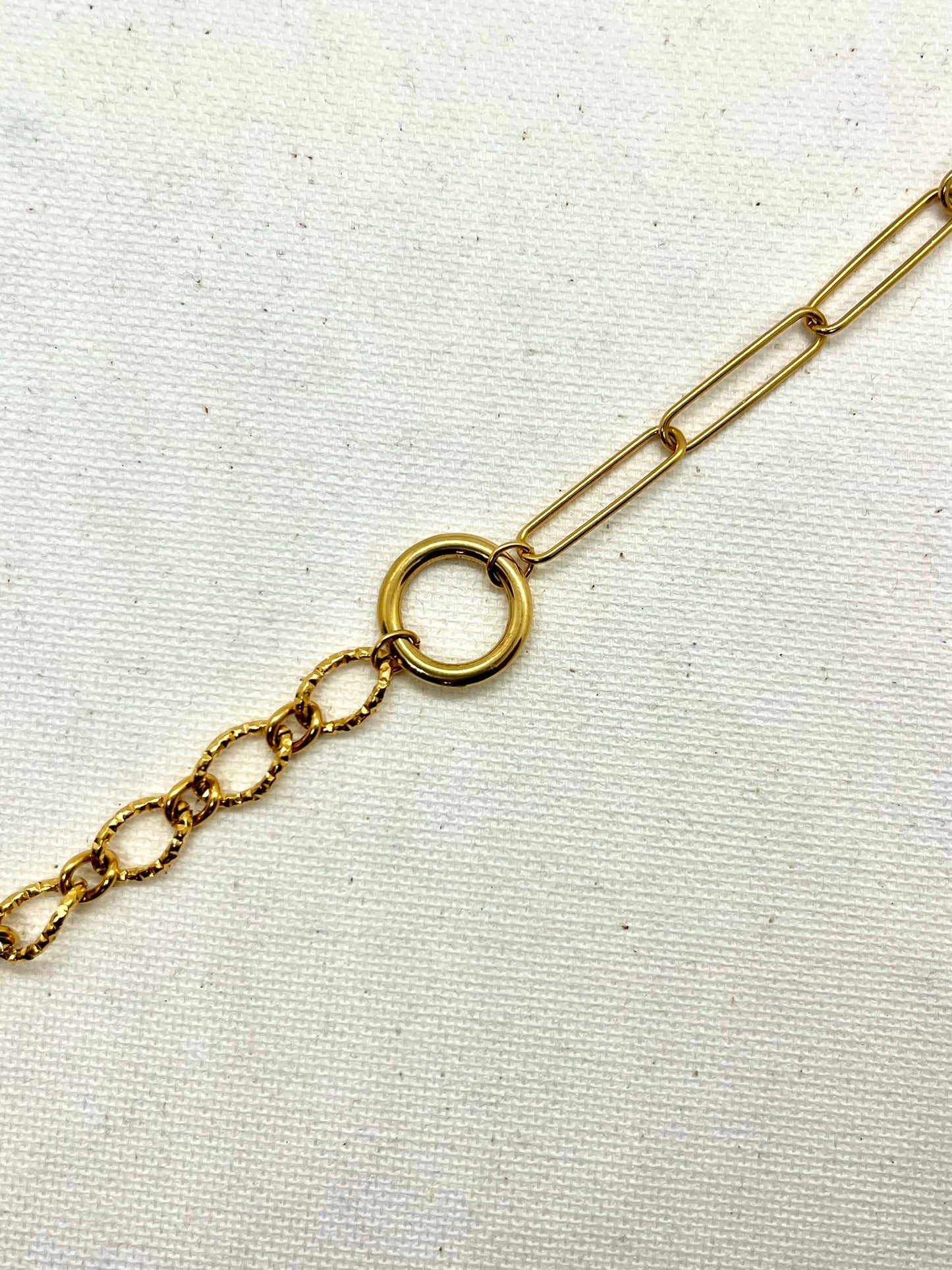 Bracelet acier inoxydable mailles asymétriques mailles trombones et torsadées - TRUDY