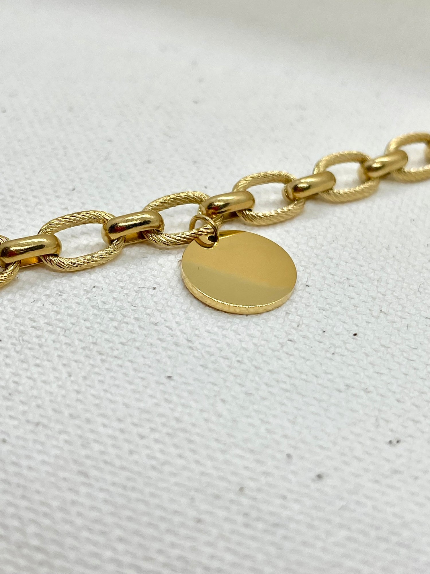 Bracelet acier inoxydable médaille à graver - PHILAUTIA - Bijoux personnalisés