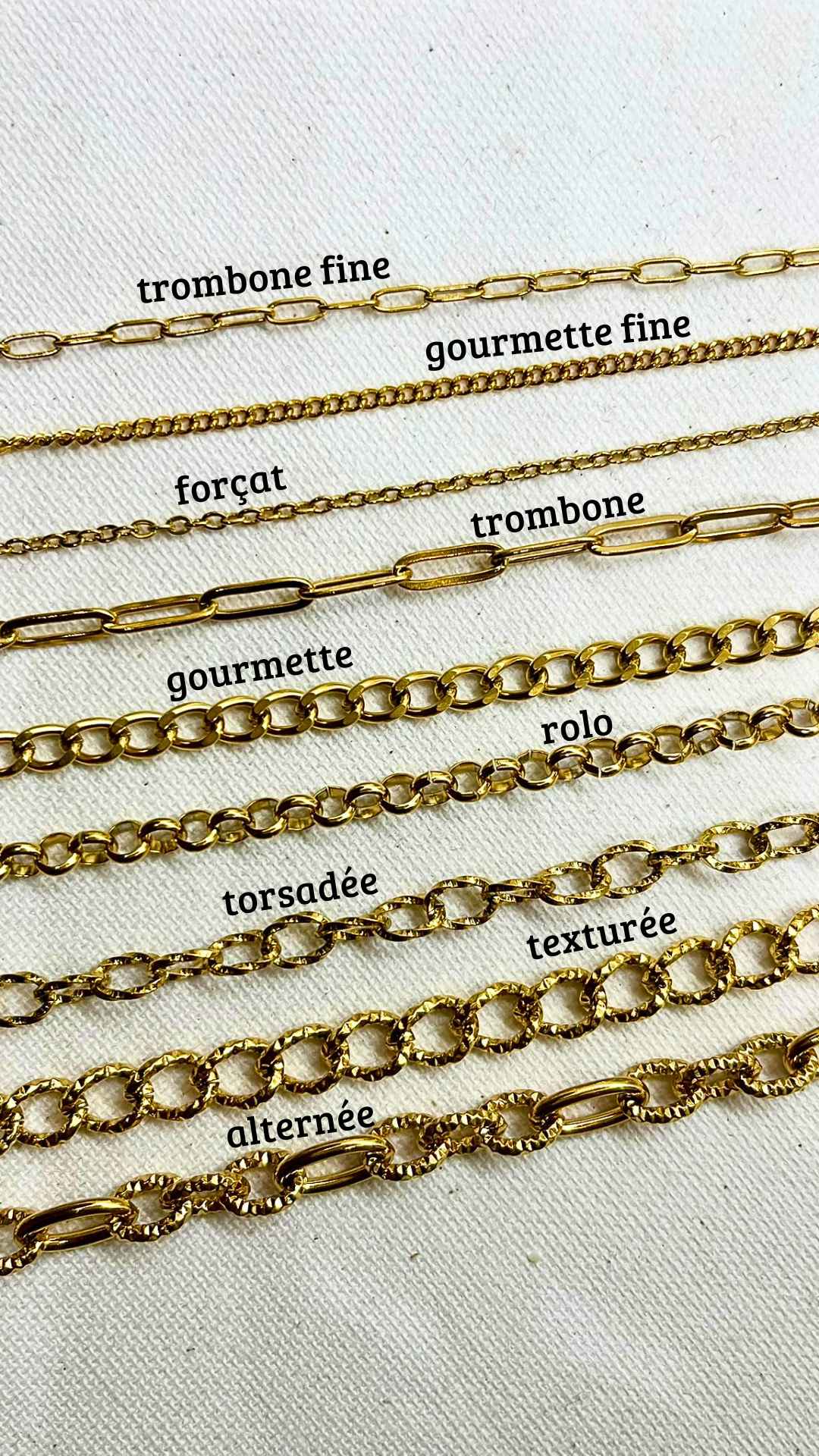 Chaînes dorés -Bijoux personnalisés - bijoux gravés - bijoux charms
