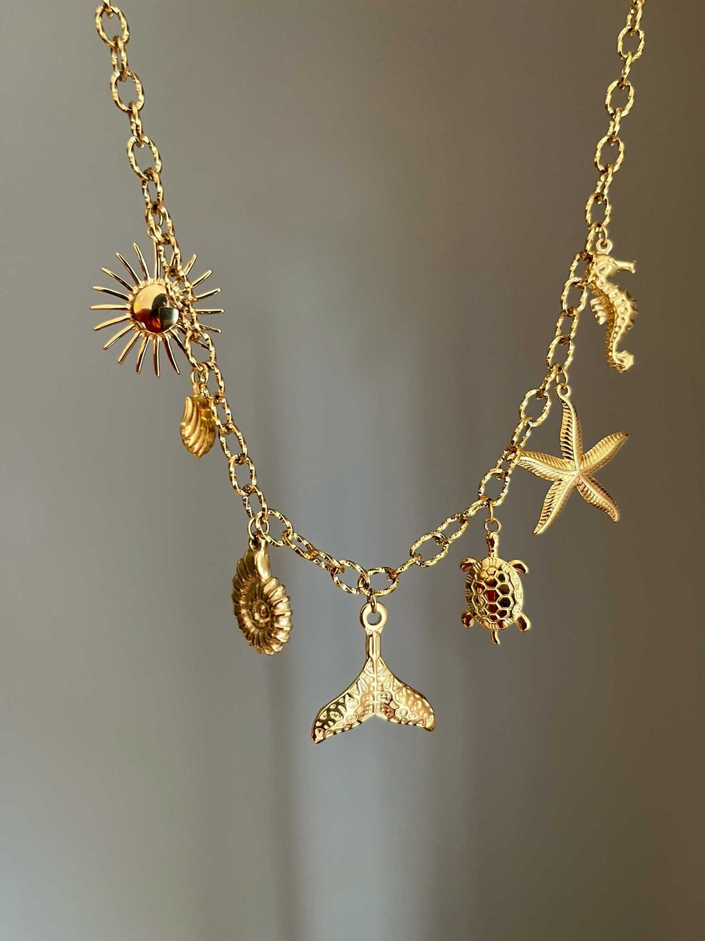 Collier 7 charms thème de la mer - bijoux personnalisés
