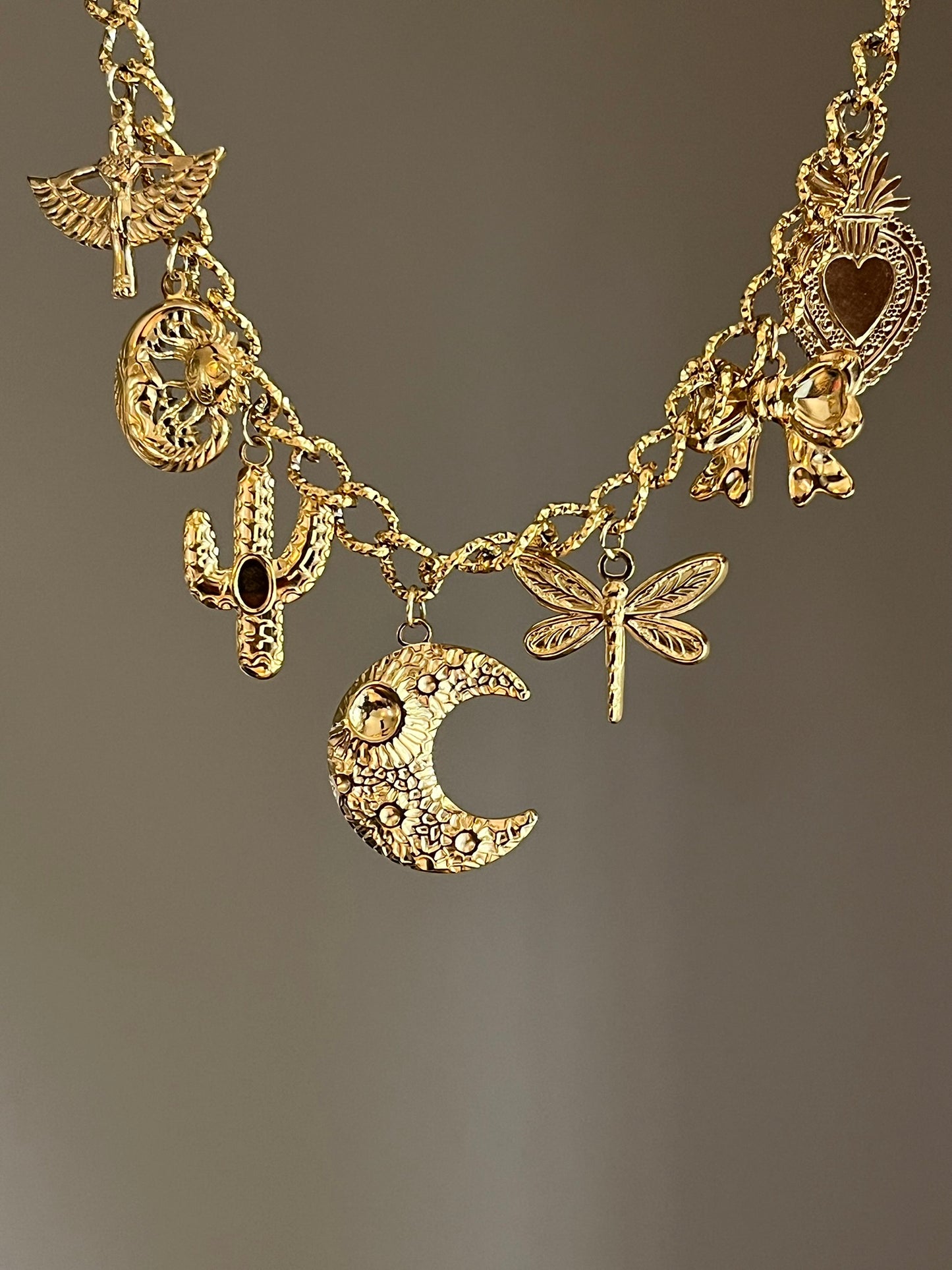 Collier charms personnalisable doré chaîne épaisse