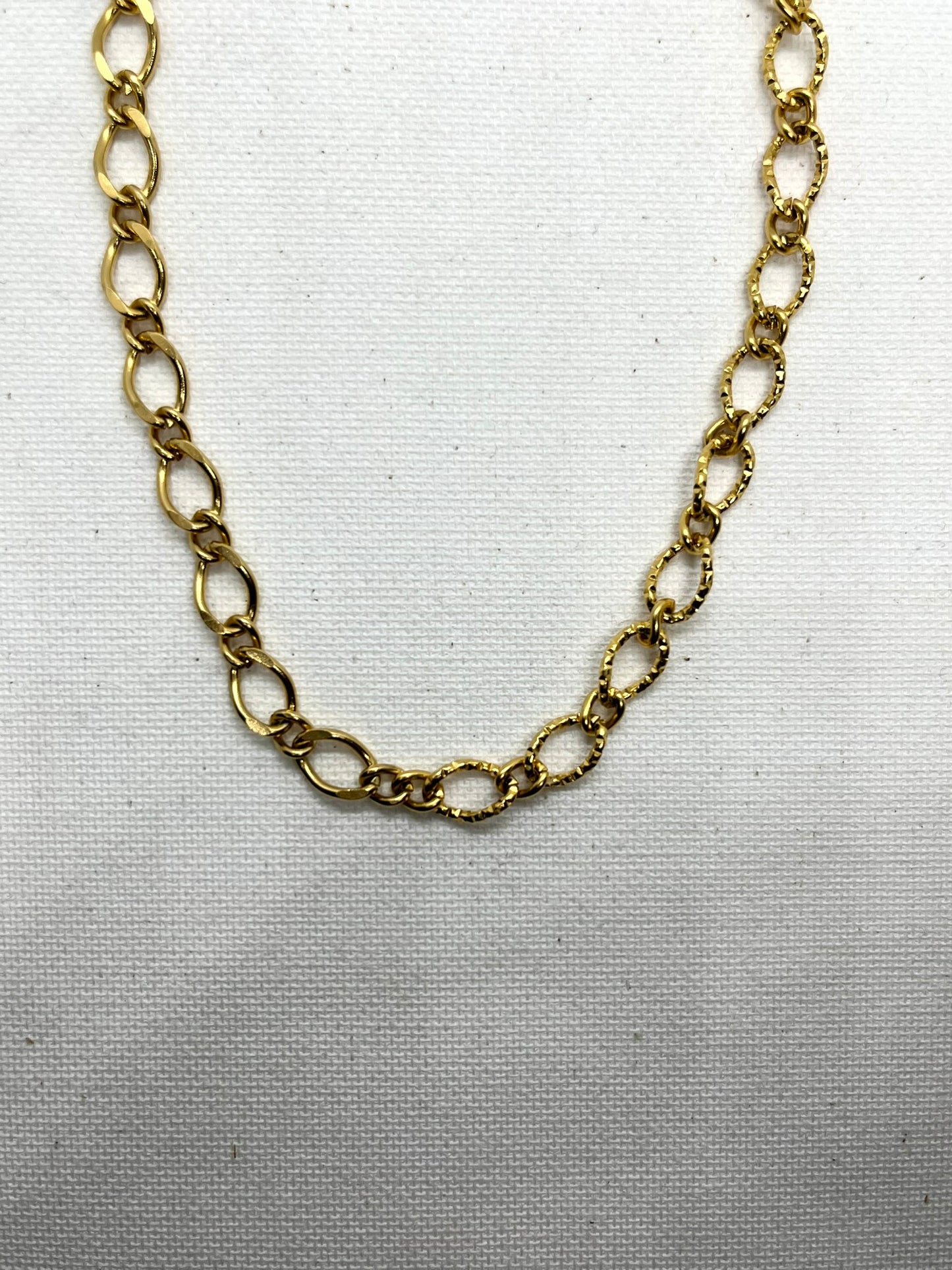 Collier mailles asymétriques torsadées acier inoxydable - FAKE TWIN