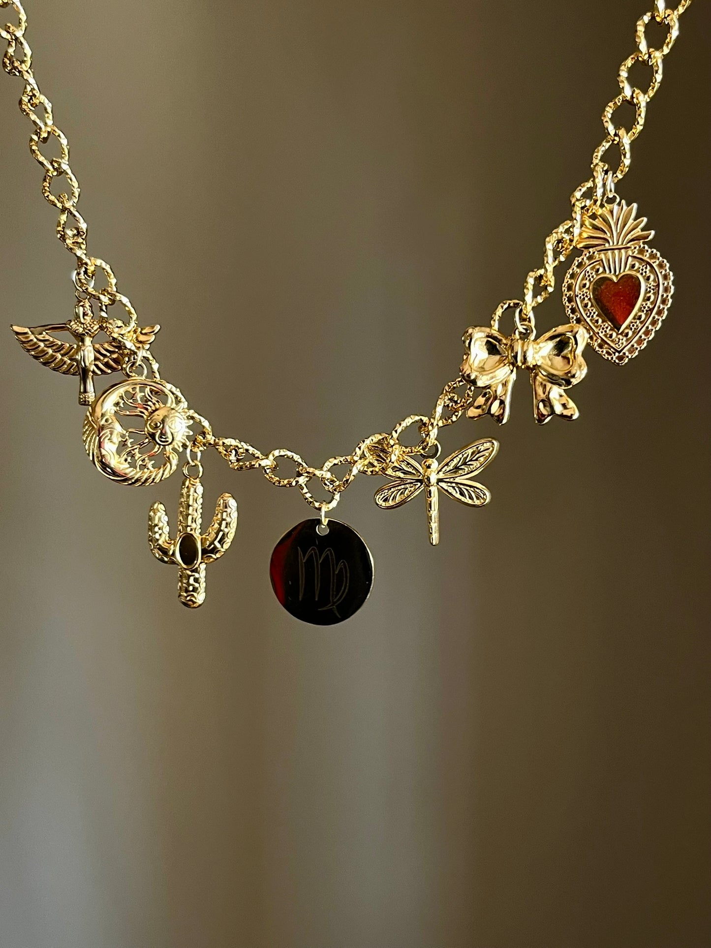 Bracelet charms personnalisable médaille gravée dorée