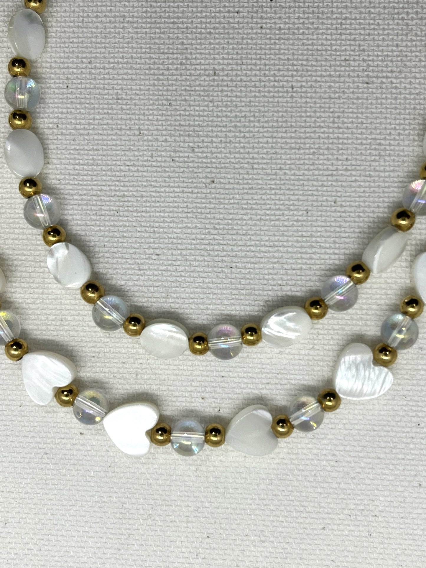 Collier de perles nacre personnaliser, perles acier et verre GISELE - collier personnalisé