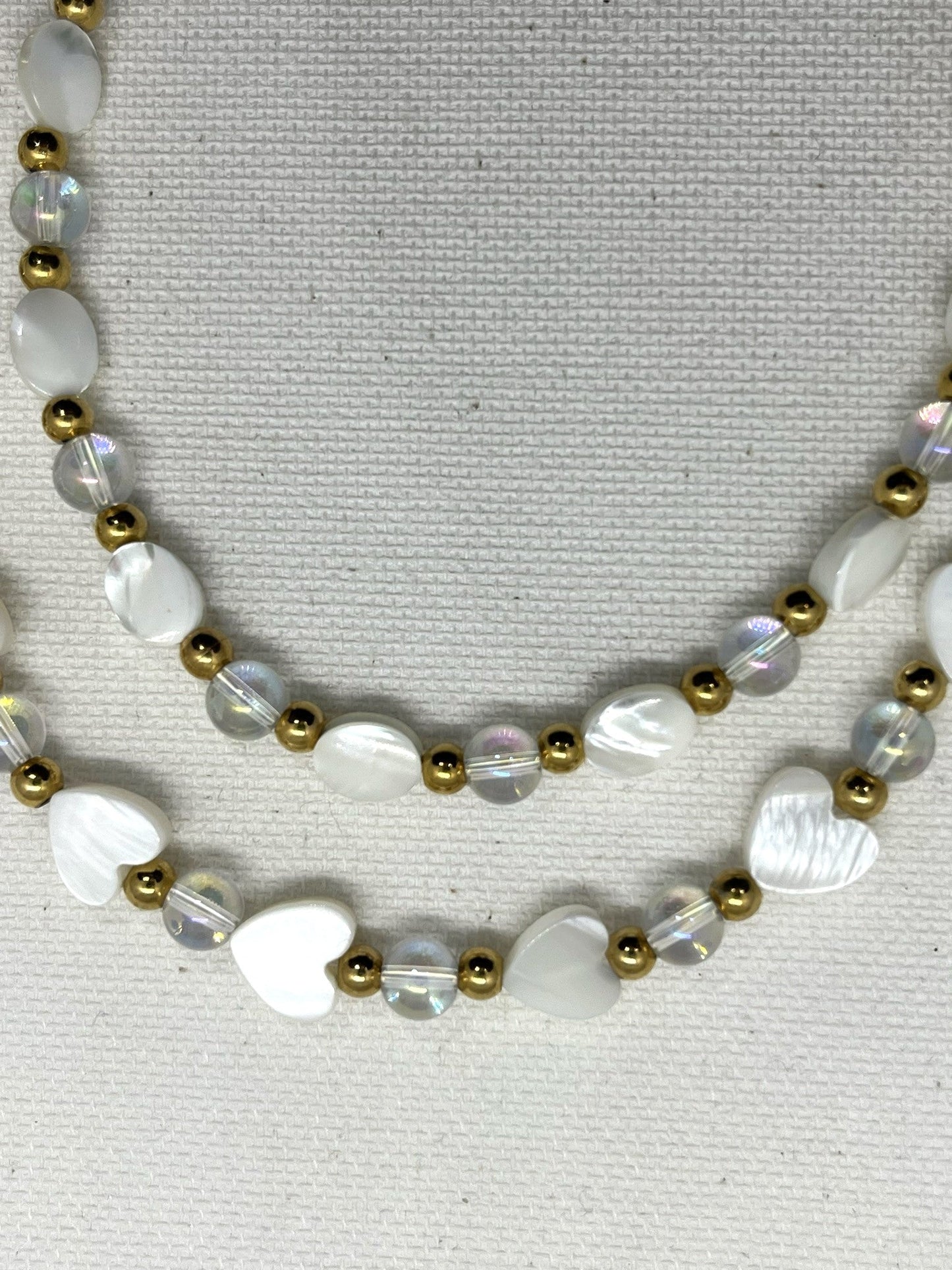 Bracelet de perles nacre personnaliser, perles acier et verre GISELE - collier personnalisé