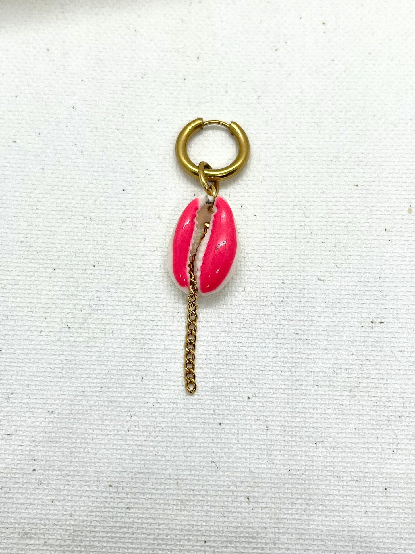 Mono-boucle coquillage cauri personnalisé OSHUN - bijoux acier inoxydable