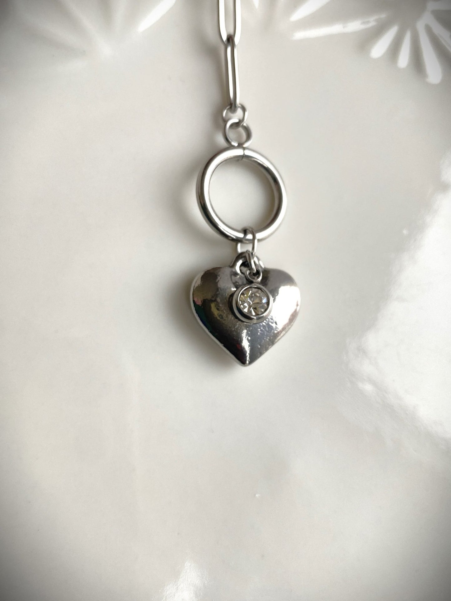 Collier acier inoxydable coeur fait mains avec breloque personnalisée - bijoux personnalisé