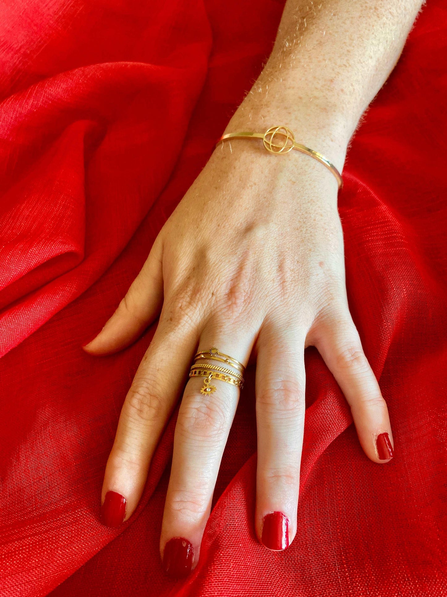 Bague SOLENE multirangs et breloque - bijoux acier inoxydable