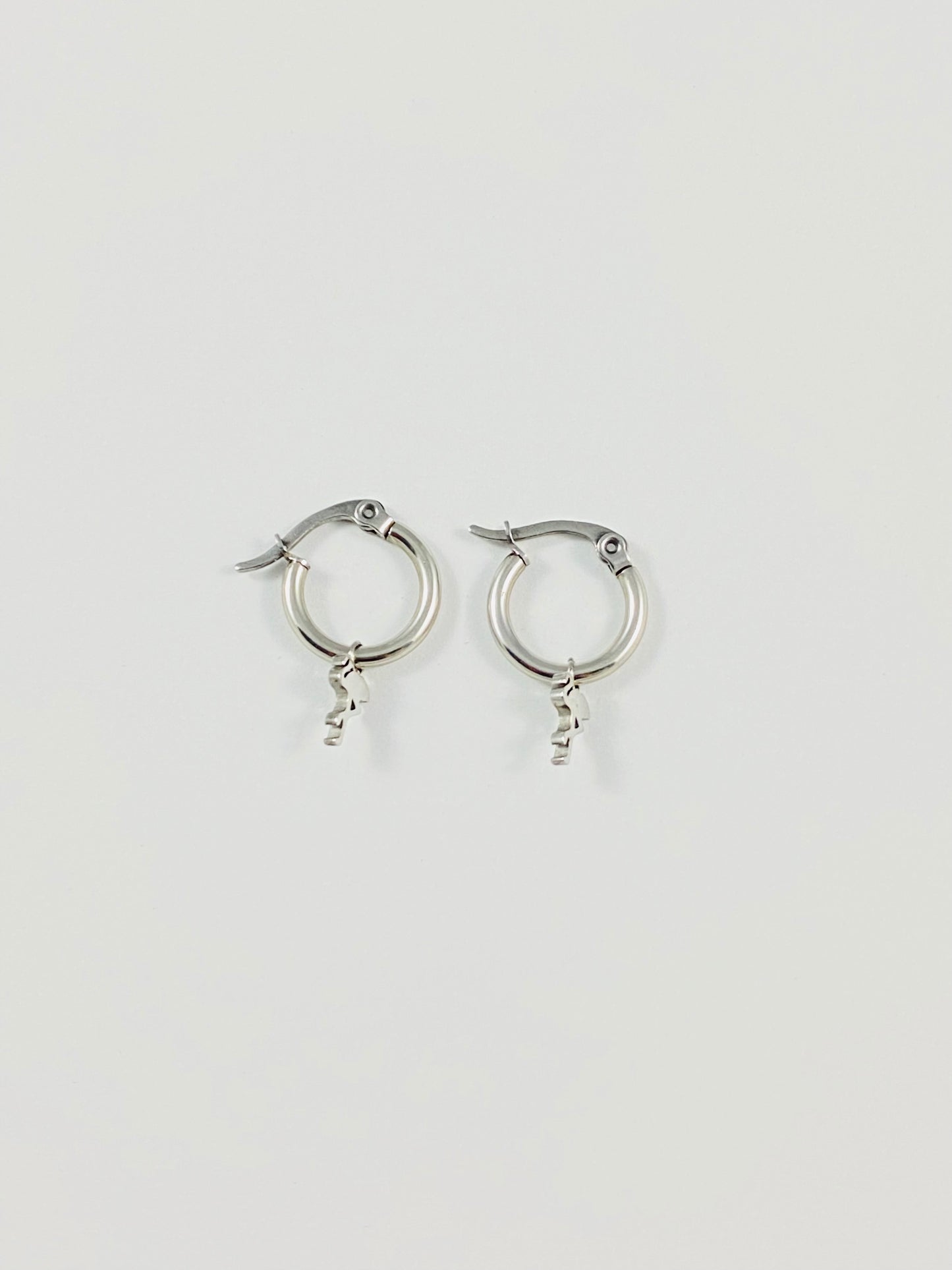 Boucles d'oreilles FLAMINA argentée avec petit flamant- bijoux acier inoxydable