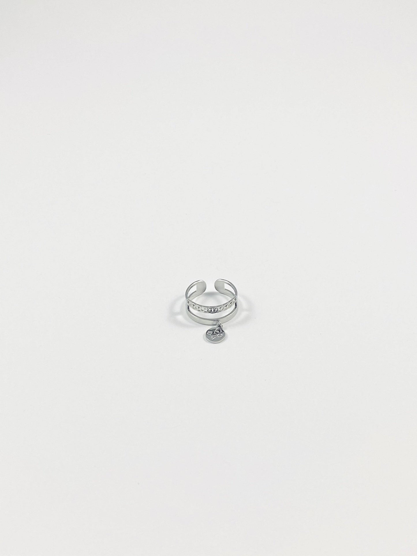 Bague LOVE argentée en acier inoxydable - bijoux acier inoxydable