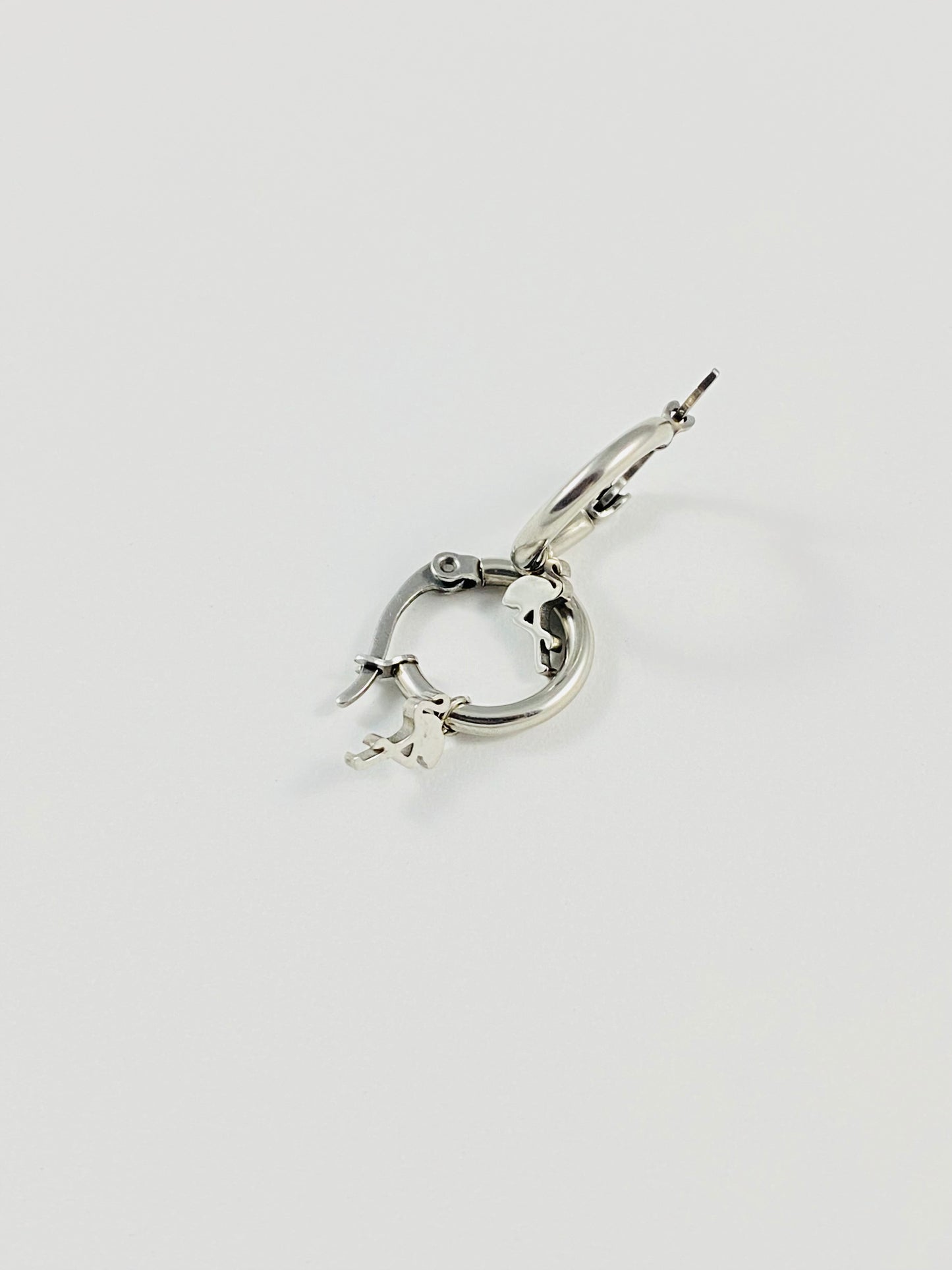Boucles d'oreilles FLAMINA argentée petit flamant - bijoux acier inoxydable