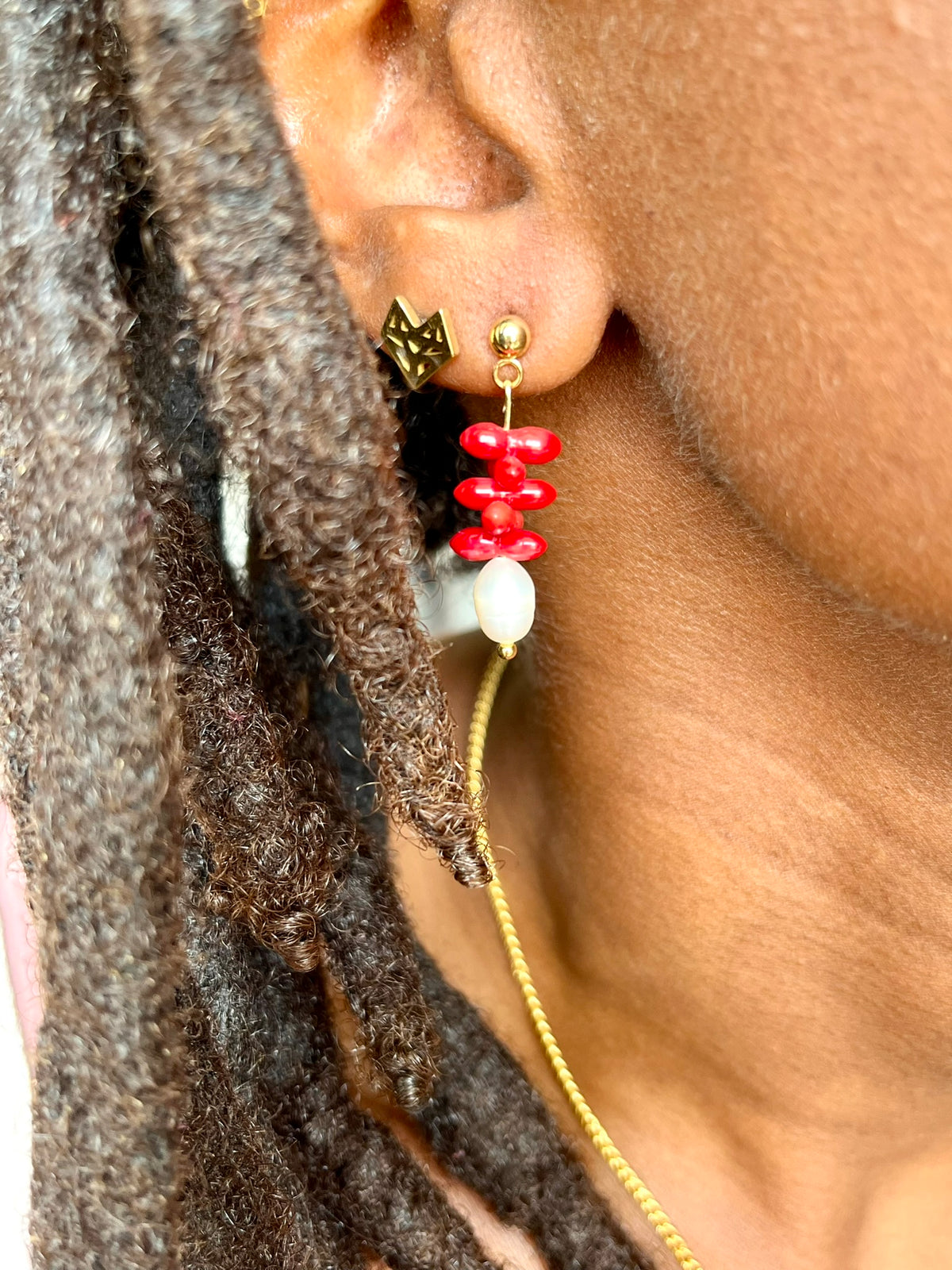 Boucles d'oreilles acier inoxydable perles de bambou des mers personnalisables et perles d'eau douce OMI - bijoux personnalisés