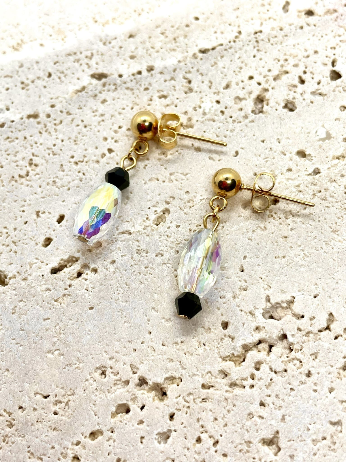 Boucles d'oreilles Rachel -  acier inoxydable perles  verre  à personnaliser , perle de verre façon cristal - boucles d'oreilles personnalisés
