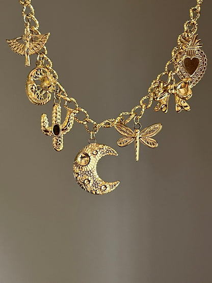Collier charms personnalisable doré chaîne épaisse