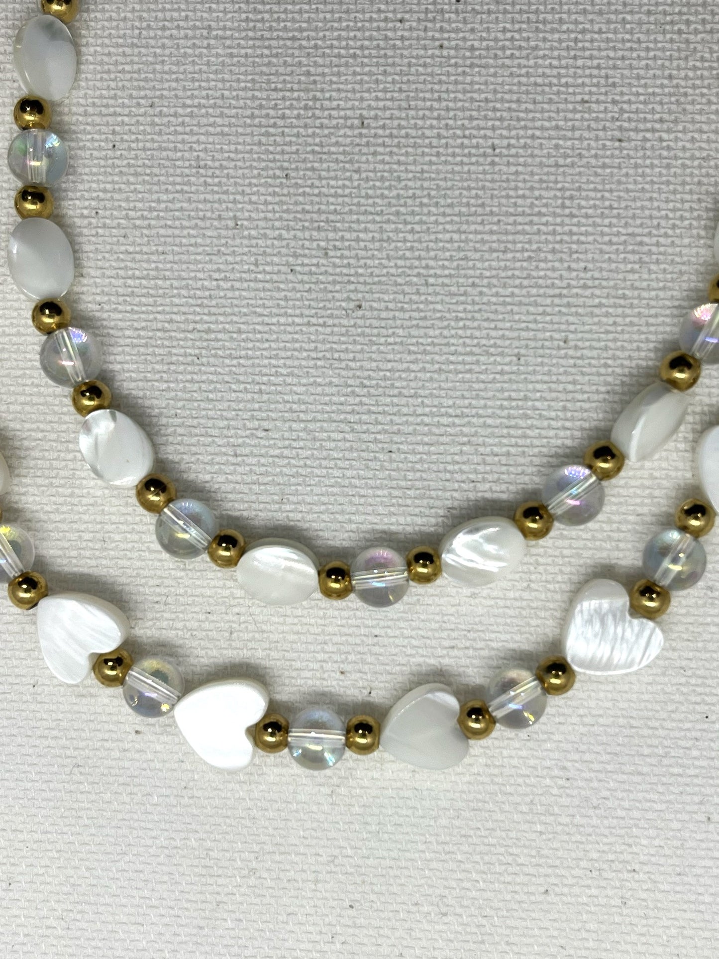 Collier de perles nacre personnaliser, perles acier   et verre GISELE - collier personnalisé