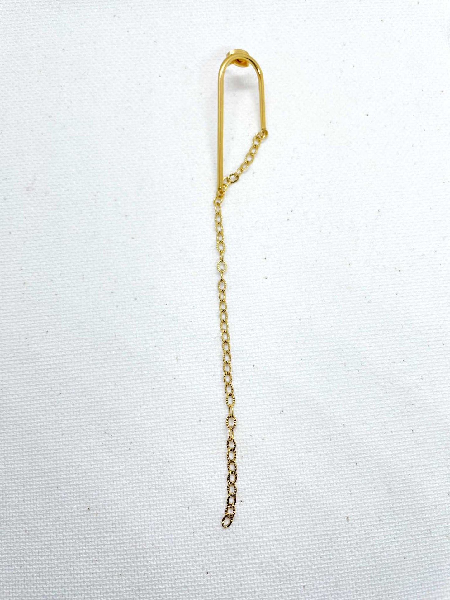 Boucles d'oreilles et earcuff asymétriqueatypiques coté pendant NZINGA - bijoux acier inoxydables