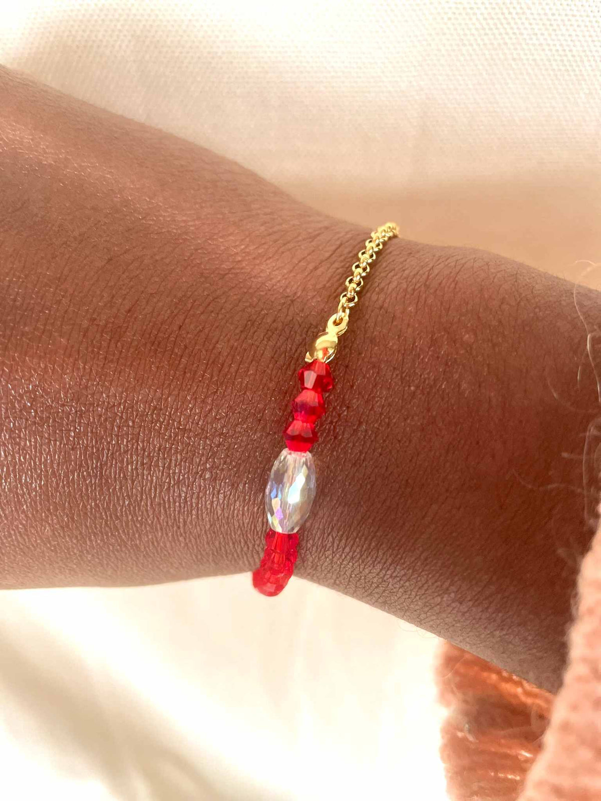 Bracelet KASSANDRA perle façon cristal et perles verre colorées à personnaliser - bijoux personnalisés