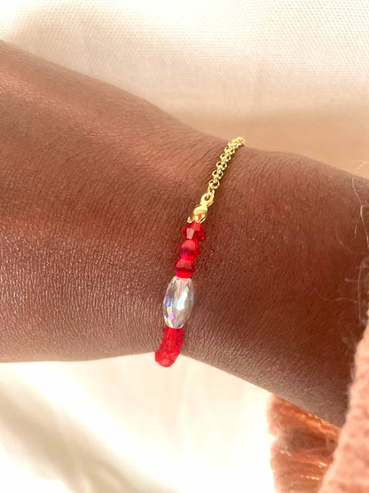 Bracelet KASSANDRA perle façon cristal et perles verre colorées à personnaliser - bijoux personnalisés
