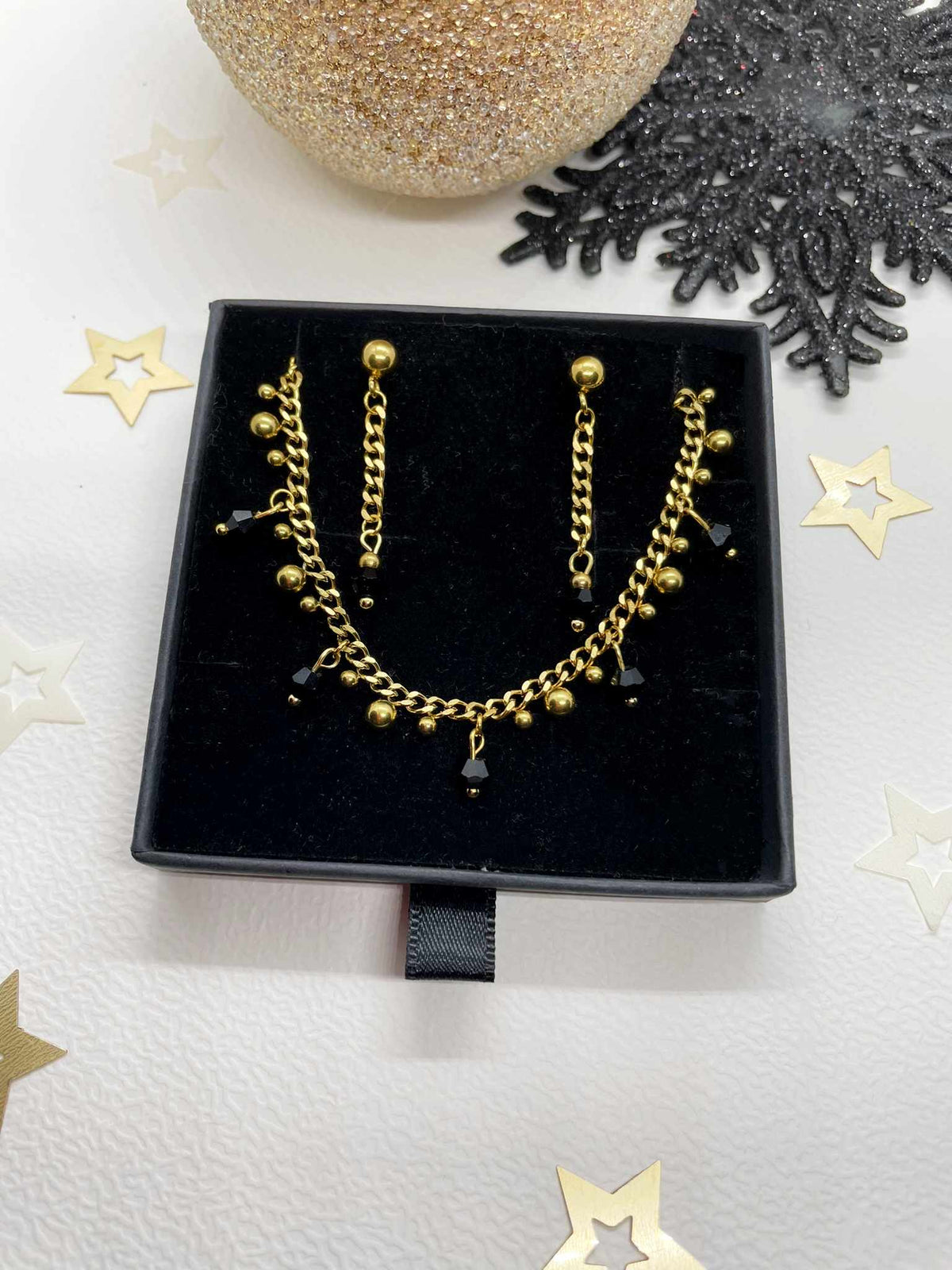 Coffret bijoux de Noël OLIVIA  collier et boucles d'oreilles personnalisés - bijoux personnalisés