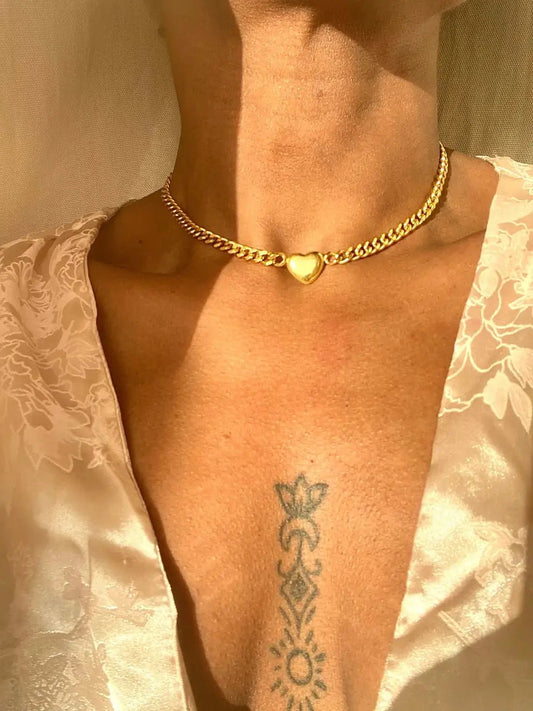 Collier  court coeur- CORAZON - Chouette Merveille - bijoux acier inoxydable