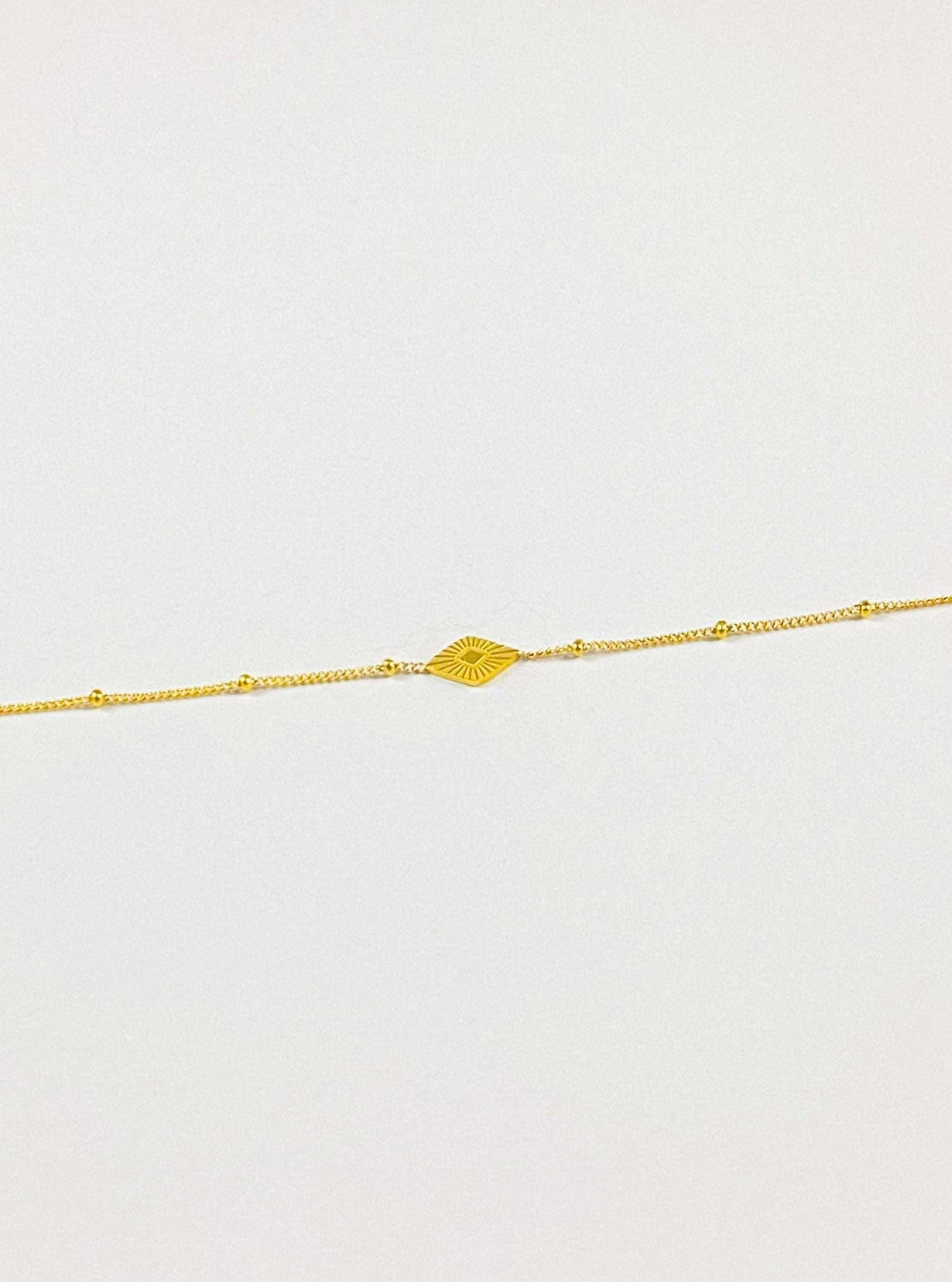 Bracelet de cheville doré TILLA avec une étoile scintillante gravée - bijoux acier inoxydable