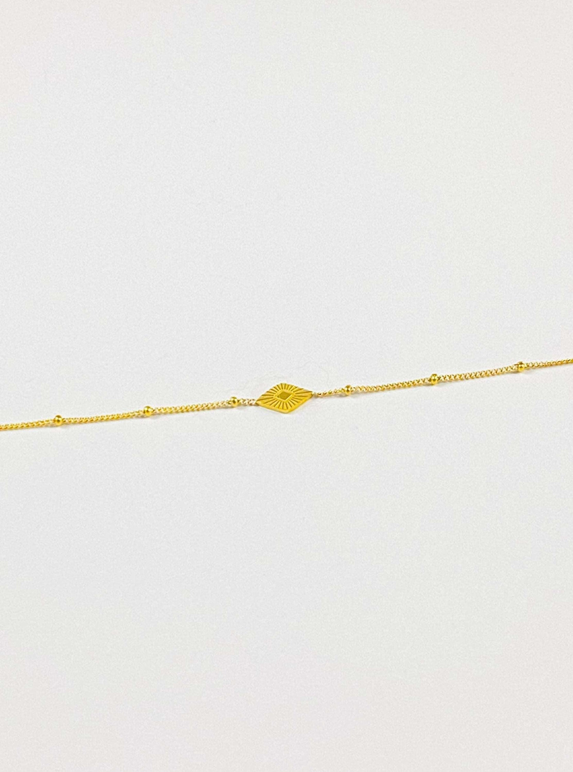 Bracelet de cheville doré TILLA avec une étoile scintillante gravée - bijoux acier inoxydable