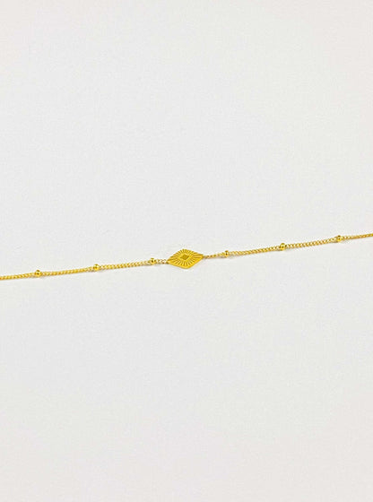 Bracelet de cheville doré TILLA avec une étoile scintillante gravée - bijoux acier inoxydable